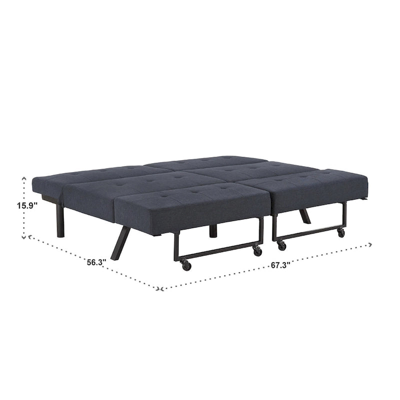 Palatka Full 80 Wide Tufted Fabric Convertible Futon by iNSPIRE Q Classic