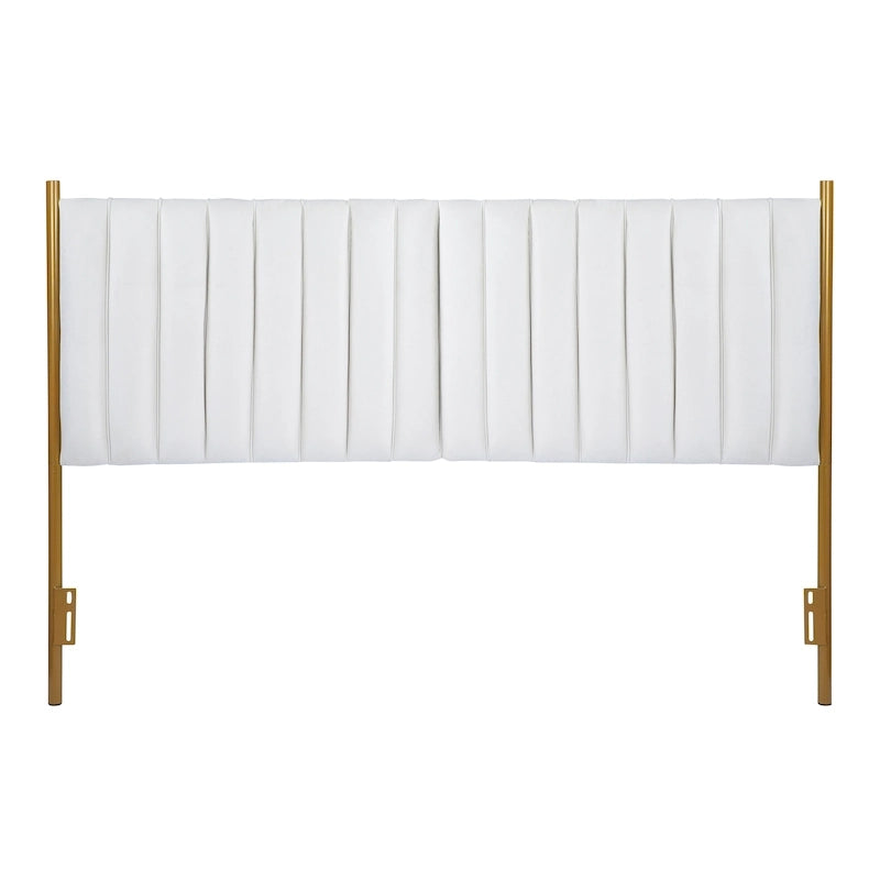 Silver Orchid Flohr Velvet Upholstered King Headboard