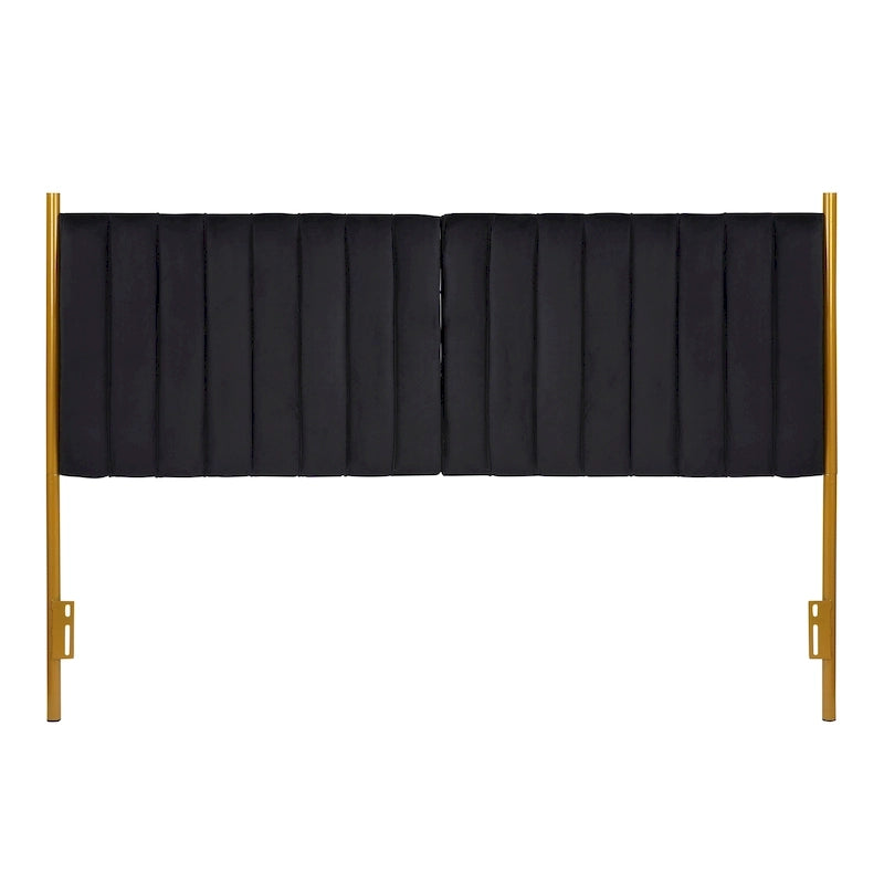 Silver Orchid Flohr Velvet Upholstered King Headboard