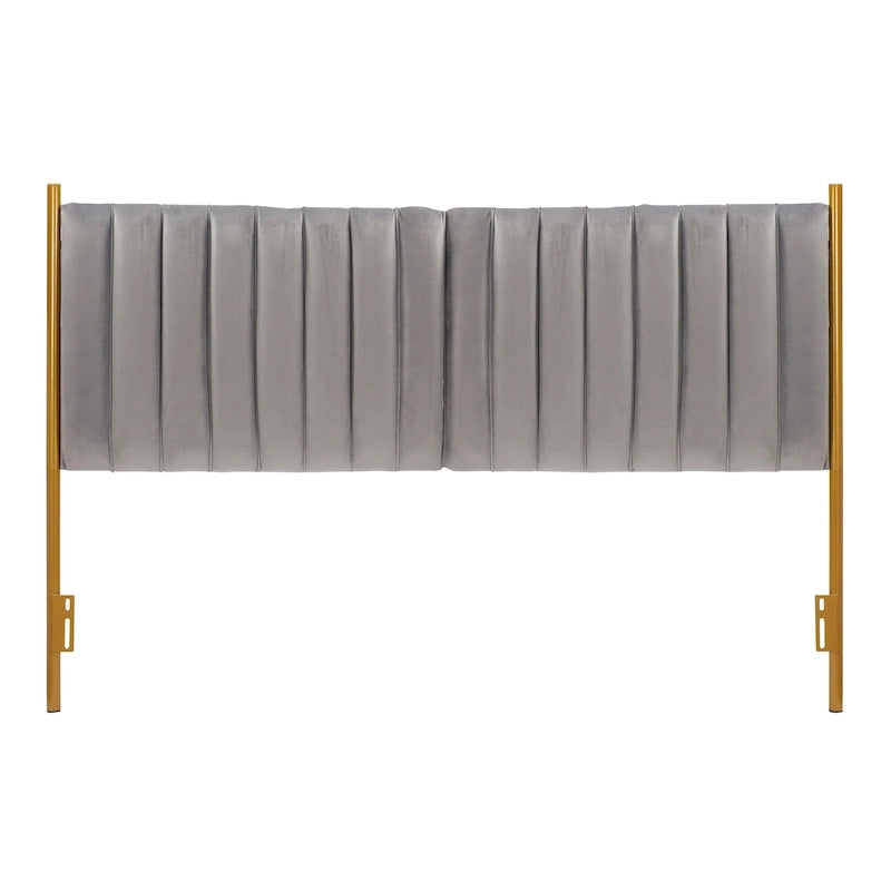 Silver Orchid Flohr Velvet Upholstered King Headboard