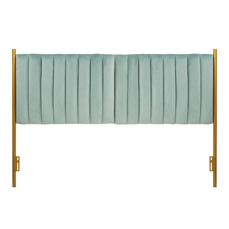 Silver Orchid Flohr Velvet Upholstered King Headboard