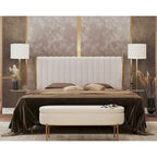 Silver Orchid Flohr Velvet Upholstered King Headboard
