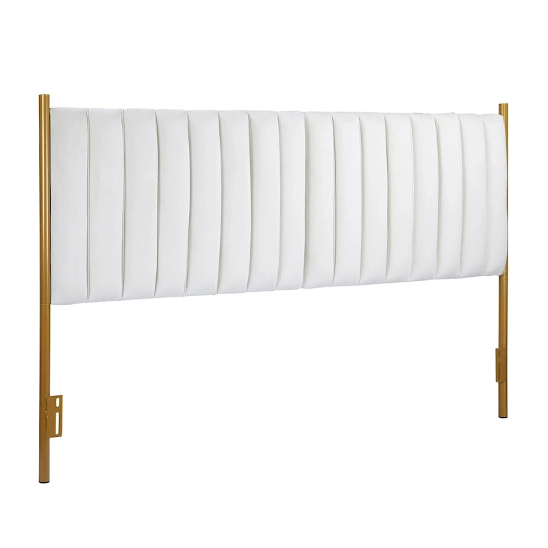 Silver Orchid Flohr Velvet Upholstered King Headboard