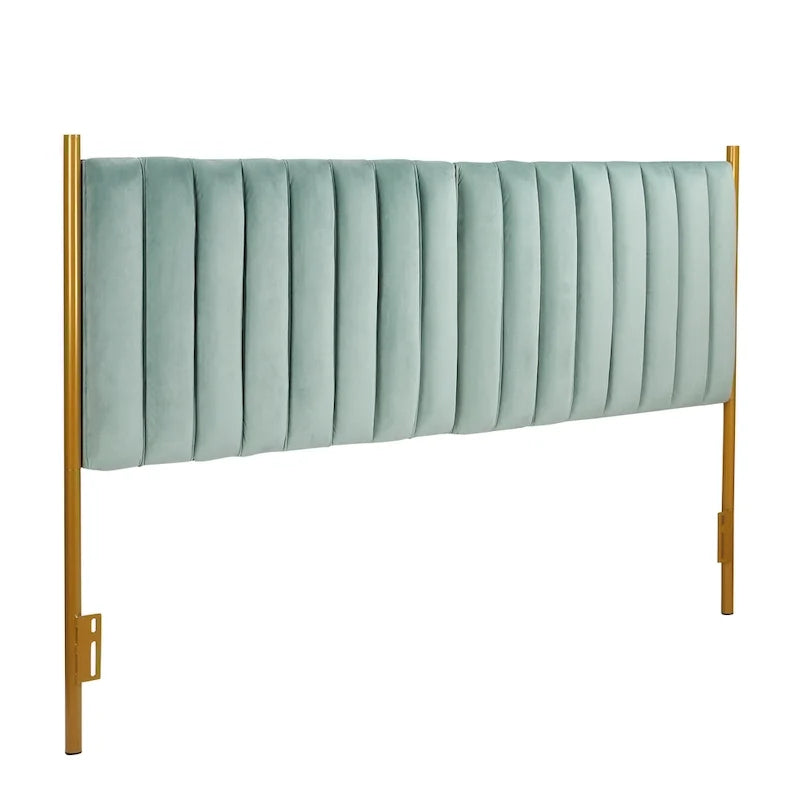 Silver Orchid Flohr Velvet Upholstered King Headboard