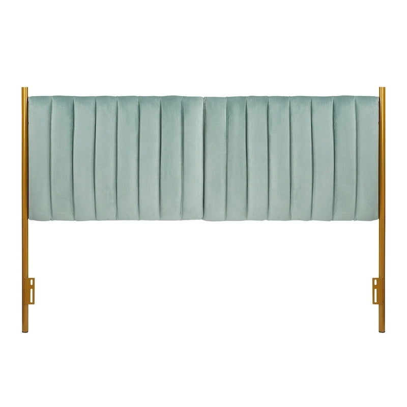 Silver Orchid Flohr Velvet Upholstered King Headboard