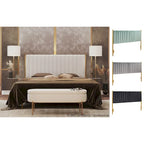 Silver Orchid Flohr Velvet Upholstered King Headboard