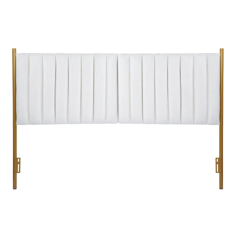 Silver Orchid Flohr Velvet Upholstered King Headboard