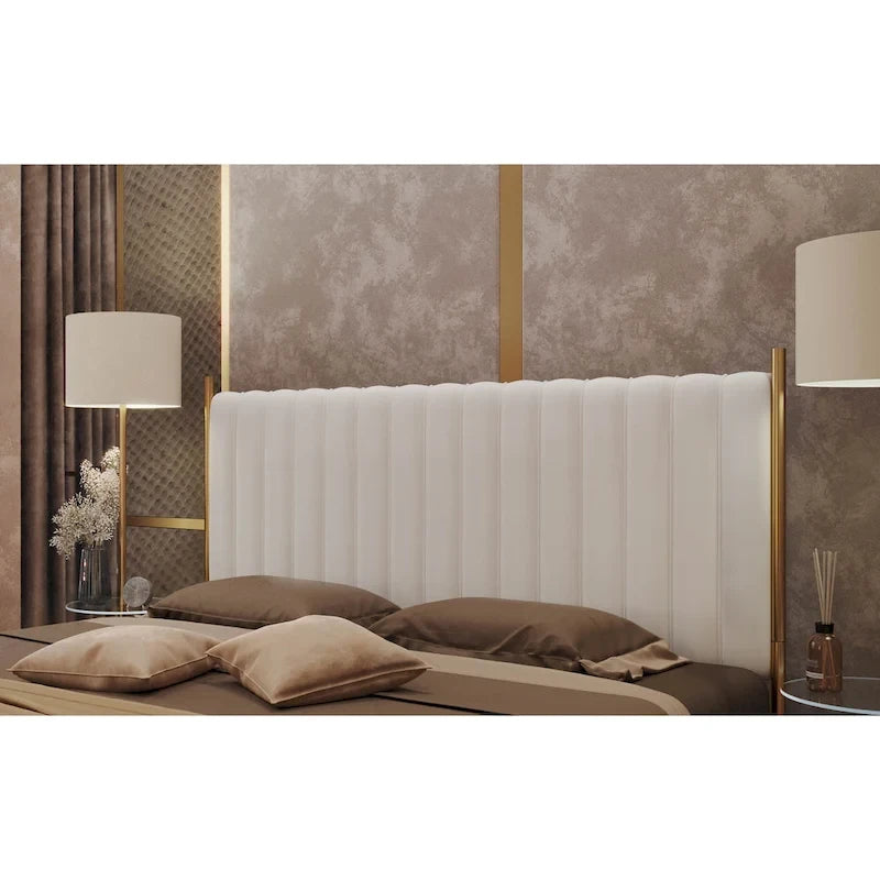 Silver Orchid Flohr Velvet Upholstered King Headboard