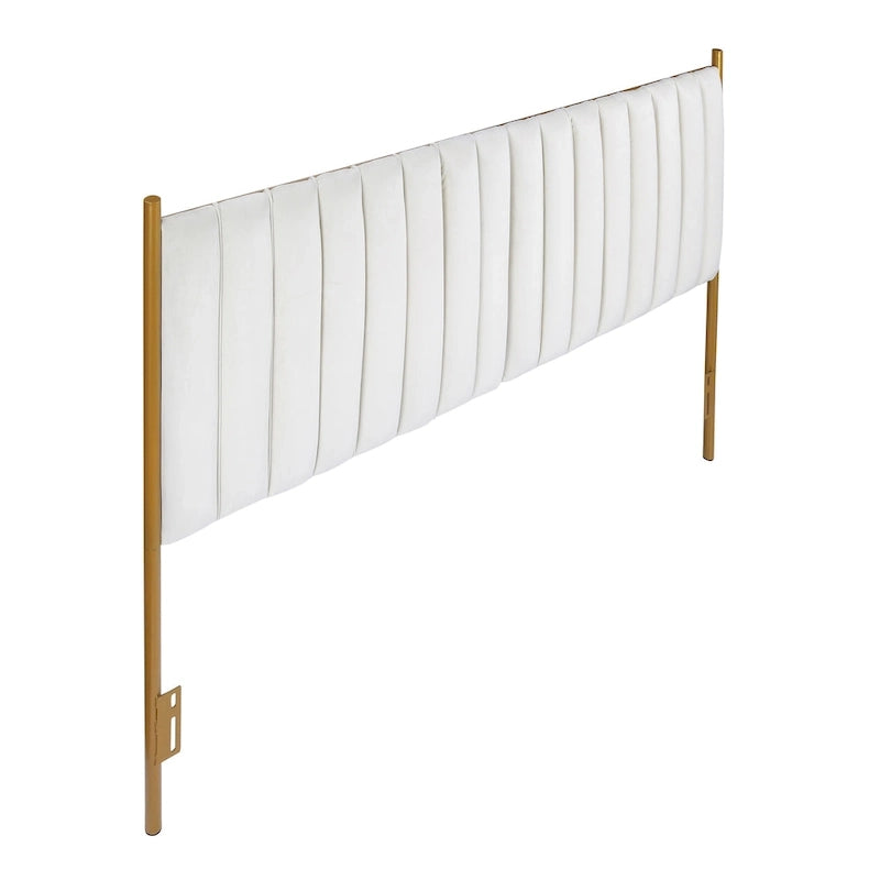 Silver Orchid Flohr Velvet Upholstered King Headboard