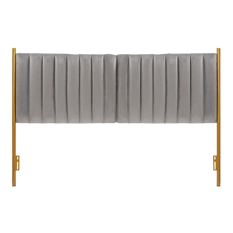 Silver Orchid Flohr Velvet Upholstered King Headboard