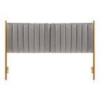 Silver Orchid Flohr Velvet Upholstered King Headboard