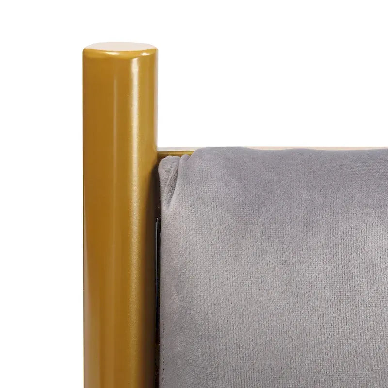Silver Orchid Flohr Velvet Upholstered King Headboard