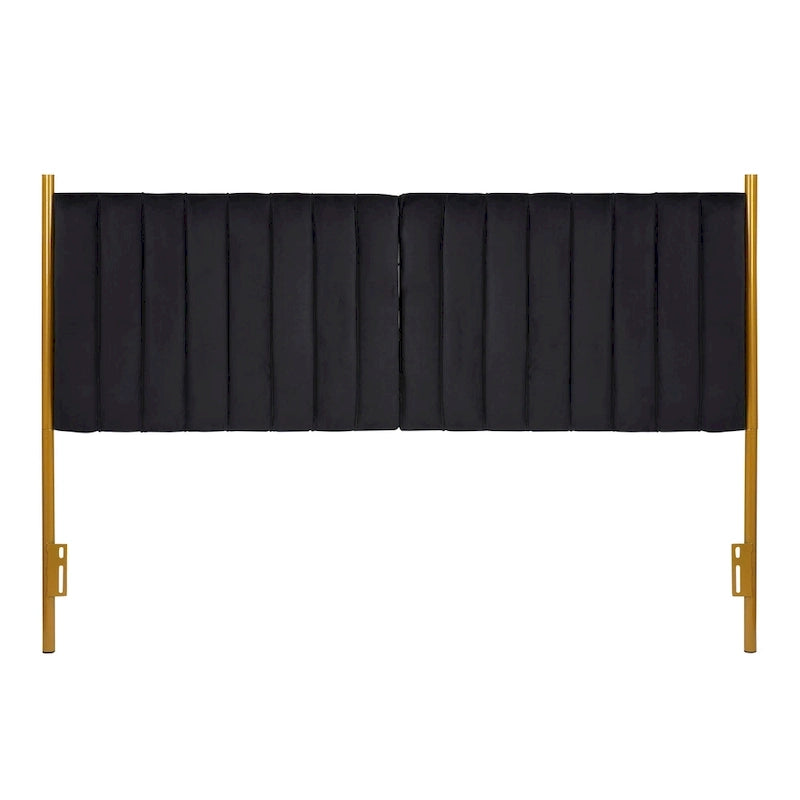 Silver Orchid Flohr Velvet Upholstered King Headboard