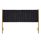 Silver Orchid Flohr Velvet Upholstered King Headboard