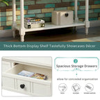 Daisy Series Wood Console Table with Two Drawers and Shelf - 13.80 x 35.43 x 29.90