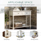 Daisy Series Wood Console Table with Two Drawers and Shelf - 13.80 x 35.43 x 29.90