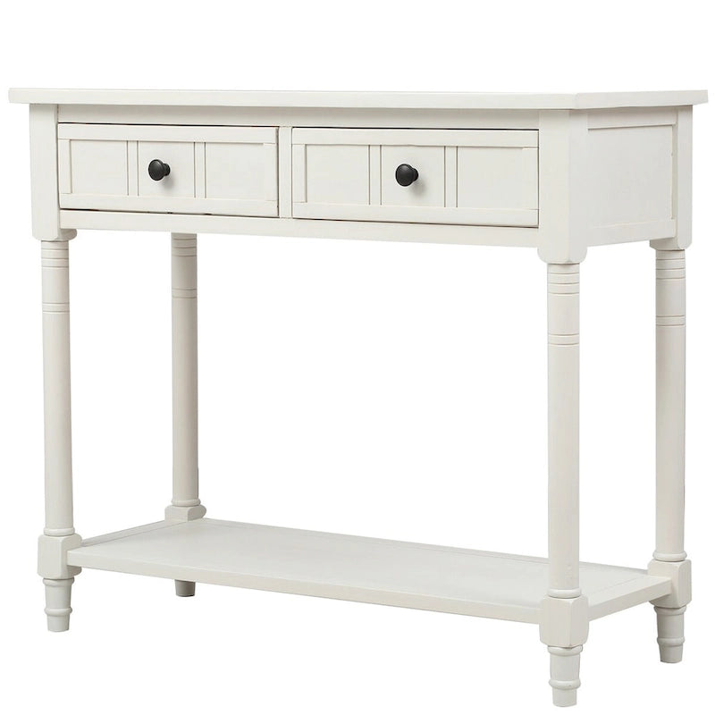 Daisy Series Wood Console Table with Two Drawers and Shelf - 13.80 x 35.43 x 29.90