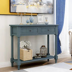 Daisy Series Wood Console Table with Two Drawers and Shelf - 13.80 x 35.43 x 29.90