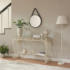 Fancy Glass and Metal Table for Entrance - 13.78 x 47.25 x 29.92