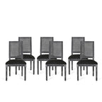 Regina French Country Wood and Cane Upholstered Dining Chair (Set of 6) by Christopher Knight Home