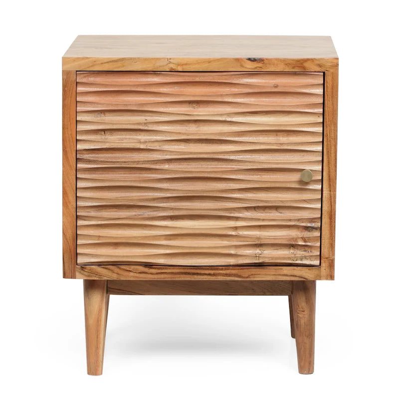 Eakins Handcrafted Boho Acacia Wood Nightstands (Set of 2) by Christopher Knight Home