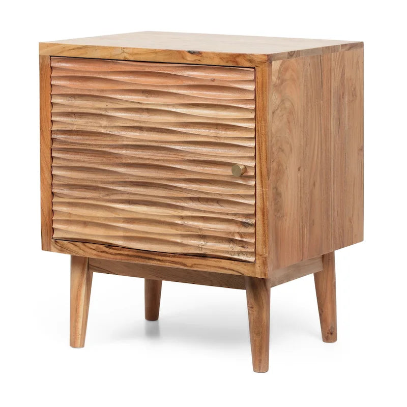 Eakins Handcrafted Boho Acacia Wood Nightstands (Set of 2) by Christopher Knight Home