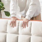 Versatile foldable Velvet sofa bed with Adjustable Back USB Port Phone Stand