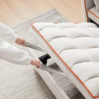 Versatile foldable Velvet sofa bed with Adjustable Back USB Port Phone Stand