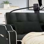Versatile foldable Velvet sofa bed with Adjustable Back USB Port Phone Stand