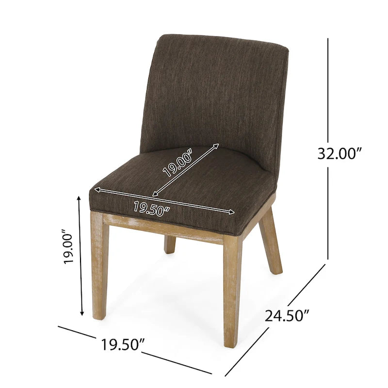 Camas Fabric Upholstered Wood Dining Chairs (Set of 2) by Christopher Knight Home