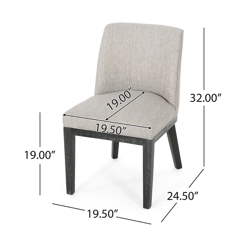 Camas Fabric Upholstered Wood Dining Chairs (Set of 2) by Christopher Knight Home