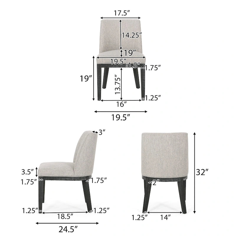 Camas Fabric Upholstered Wood Dining Chairs (Set of 2) by Christopher Knight Home