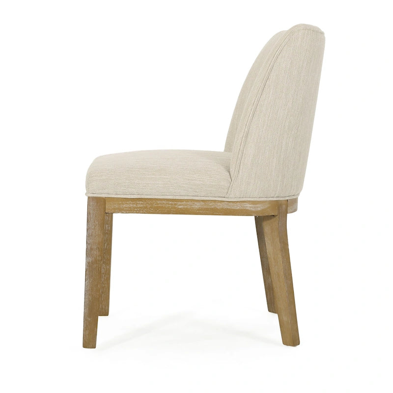 Camas Fabric Upholstered Wood Dining Chairs (Set of 2) by Christopher Knight Home