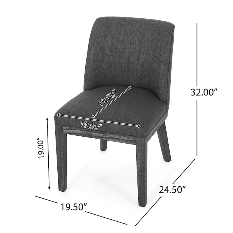 Camas Fabric Upholstered Wood Dining Chairs (Set of 2) by Christopher Knight Home