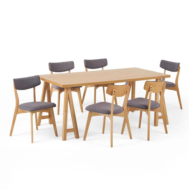 Chazz Mid-Century Modern 7 Piece Dining Set with A-Frame Table by Christopher Knight Home