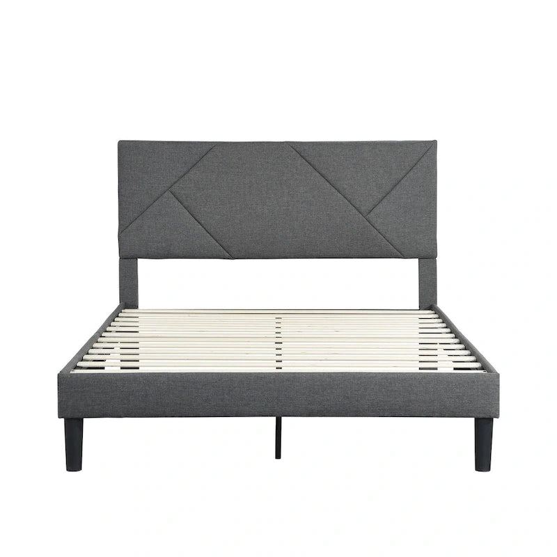 Full Size Upholstered Platform Bed Frame With Headboard