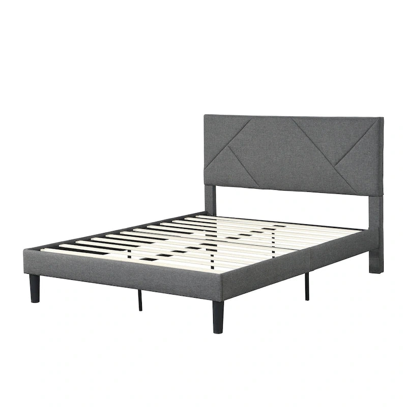 Full Size Upholstered Platform Bed Frame With Headboard