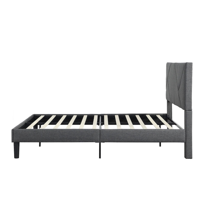 Full Size Upholstered Platform Bed Frame With Headboard