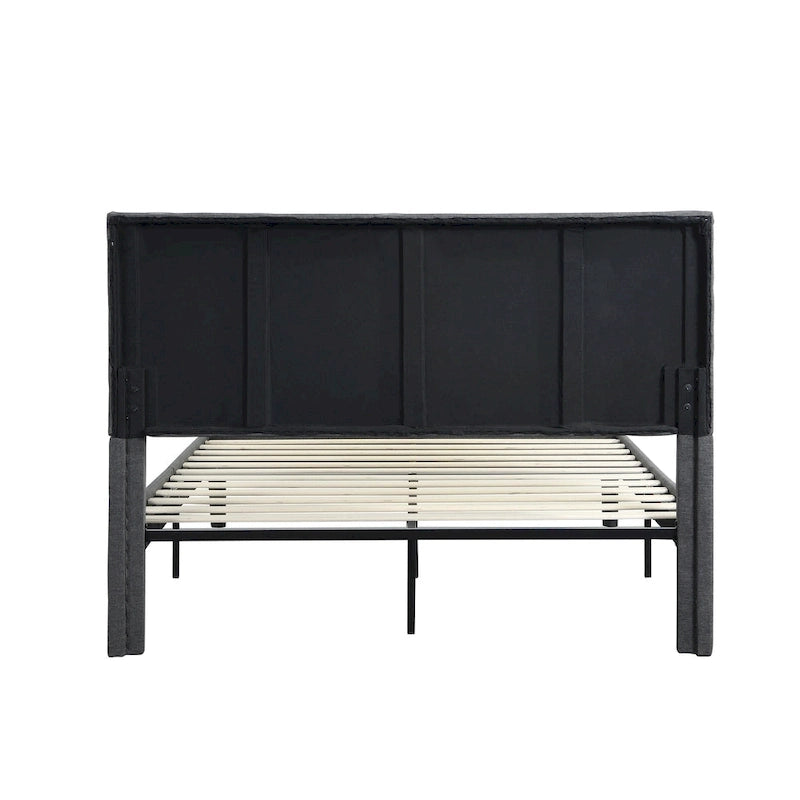Full Size Upholstered Platform Bed Frame With Headboard