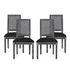 Regina Wood and Cane Upholstered Dining Chair (Set of 4) by Christopher Knight Home