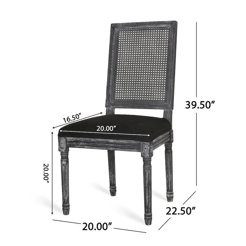 Regina Wood and Cane Upholstered Dining Chair (Set of 4) by Christopher Knight Home