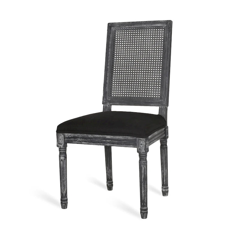 Regina Wood and Cane Upholstered Dining Chair (Set of 4) by Christopher Knight Home