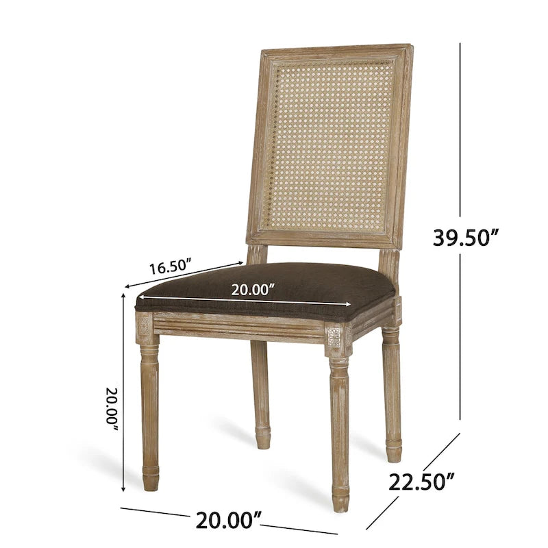 Regina Wood and Cane Upholstered Dining Chair (Set of 4) by Christopher Knight Home