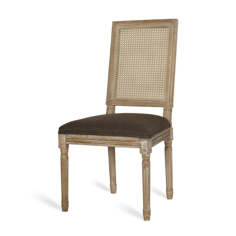 Regina Wood and Cane Upholstered Dining Chair (Set of 4) by Christopher Knight Home