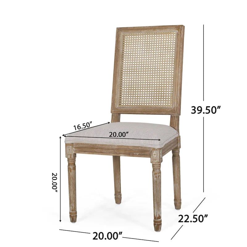 Regina Wood and Cane Upholstered Dining Chair (Set of 4) by Christopher Knight Home