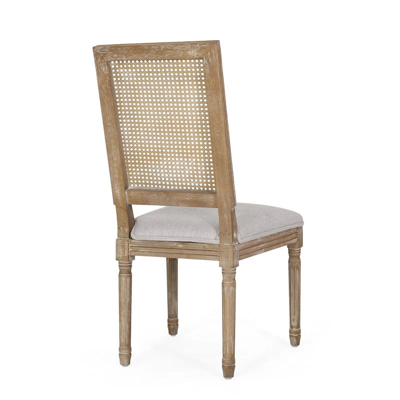Regina Wood and Cane Upholstered Dining Chair (Set of 4) by Christopher Knight Home