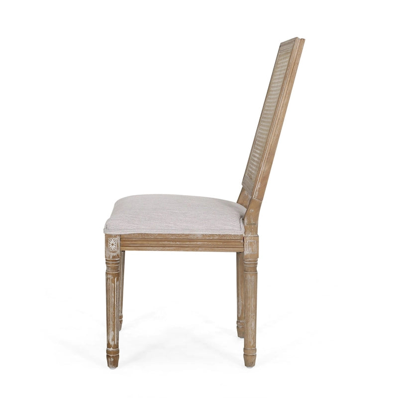 Regina Wood and Cane Upholstered Dining Chair (Set of 4) by Christopher Knight Home