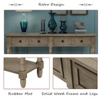 Trexm Console Sofa Table with Two Storage Drawers And Bottom Shelf