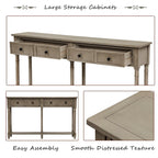 Trexm Console Sofa Table with Two Storage Drawers And Bottom Shelf
