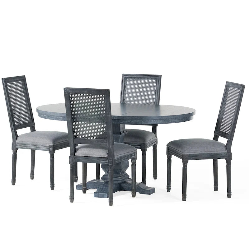 Pampas Wood and Cane Dining Set by Christopher Knight Home